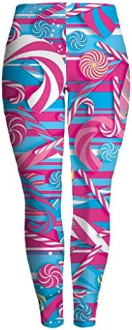 MWBAY Womens Christmas Candy Cane Leggings Sports Yoga GYM Streetnic Work Out Fitness Pants Christmas Gifts