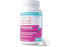 Szio+ Utiva D-Mannose 500mg Capsules – Naturally Flush The Bladder and Urinary Tract – UTI Avoidance – D Mannose Supplements for Women – Supports Urinary Tract Infection Treatments, 120 Capsules