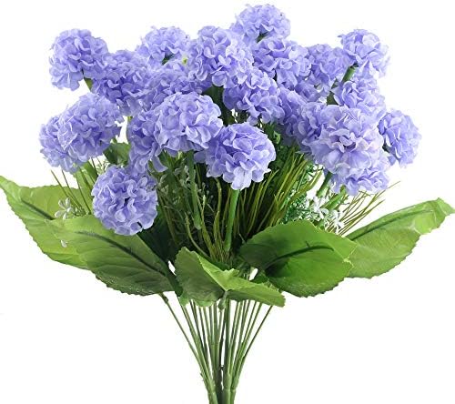 HO2NLE 4PCS Artificial Hydrangea Fake Silk Flowers Bundle Wedding Bouquet Home Kitchen Living Room Dining Table Centerpieces Arrangements Decorations (Purple)