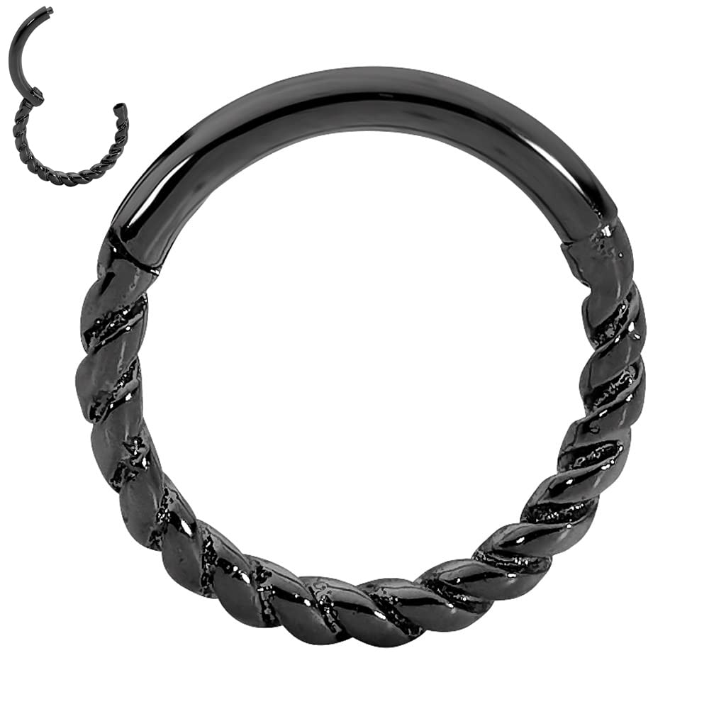 365 SLEEPERS (8mm) 316L Surgical Steel Hypoallergenic Twist Septum Jewellery Hinged Segment Ring Body Piercing Hoop Lip Rings Helix Cartilage Rook Sleeper Earrings