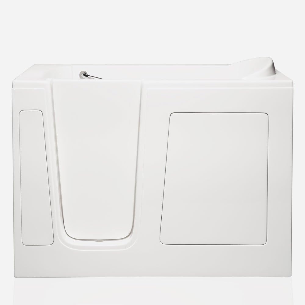 American Tubs CARE3048 29" x 48" Air & Hydro Massage Soaker Walk-in Bathtub - Left Drain (Biscuit)