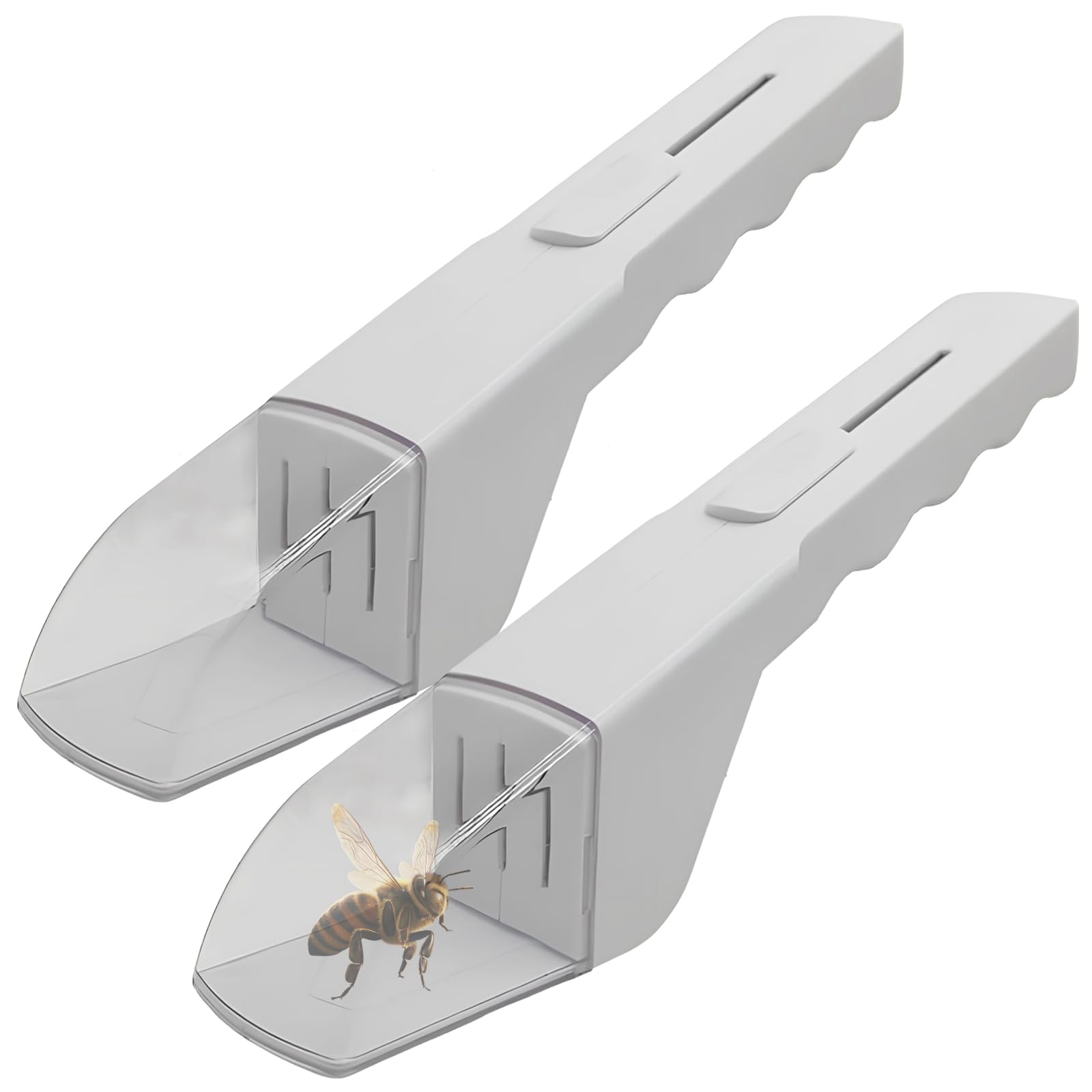 Insect Catcher, 2Pcs Bug Catcher Handheld, Insect Catching Tool, Portable Humanized Insect Observer with Clear Window, Contactless Bug Catching Container for Nature Exploration (White)