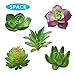 Robibabi Artificial Flower, Pack of 5 Assorted Artificial Echeveria Succulent Picks in Flocked Green and Green 4