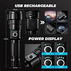 Flashlights LED High Lumens Rechargeable: 200000