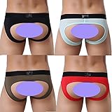 COSOMALL Men's Breathable G-String Underwear Sexy Jockstrap Briefs