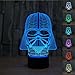 Multi-Colored 3D Illusion Night Lighting Touch Button 7 Color Change Decor LED Lamp