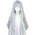 Gorgewg Men Wig for Berserk Griffith Cosplay Costume Wigs Long Curly Silver White Anime Hair