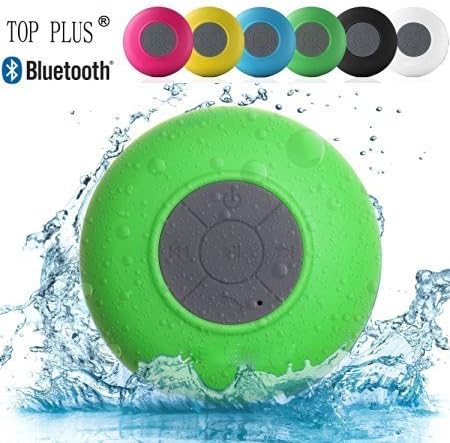 TOP PLUS? HD Water Resistant Bluetooth 3.0 Shower Speaker, Handsfree Portable Speakerphone with Built-in Mic, 6hrs of playtime, Control Buttons and Dedicated Suction Cup