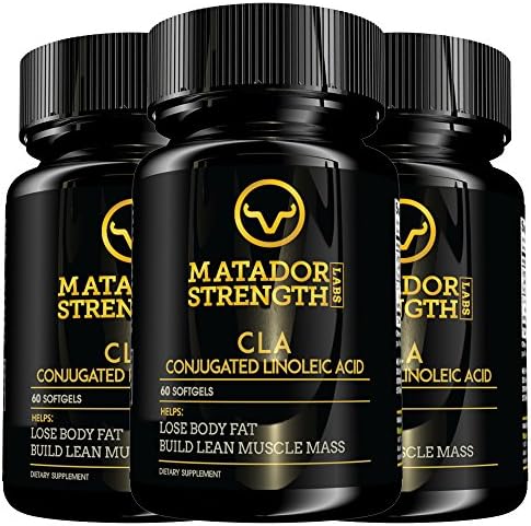CLA Safflower Oil for Weight Loss - Energy Booster Supports Lean Muscle Building, Heart Health, Ketosis, and Workout Recovery - Raw, Vegan, Non GMO - 60 Capsules 3 Bottles Made in USA