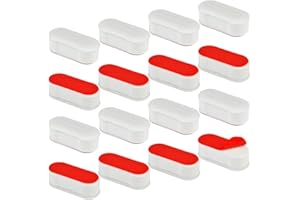 Toilet Seat Bumper Replacement Kit for Bidet with Strong Adhesive, 16 Pcs Topbuti Universal White Toilet Seat Bumpers Pads for Use with Bidets Stick On for Home and Hotel