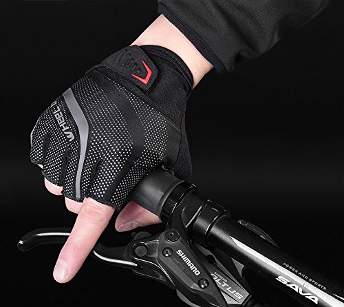 Glumes Bike Gloves Bicycle Gloves Cycling Gloves Mountain Biking Gloves with Anti-Slip Shock-Absorbing Pad Breathable Half Finger Outdoor Sports Gloves for Men&Women