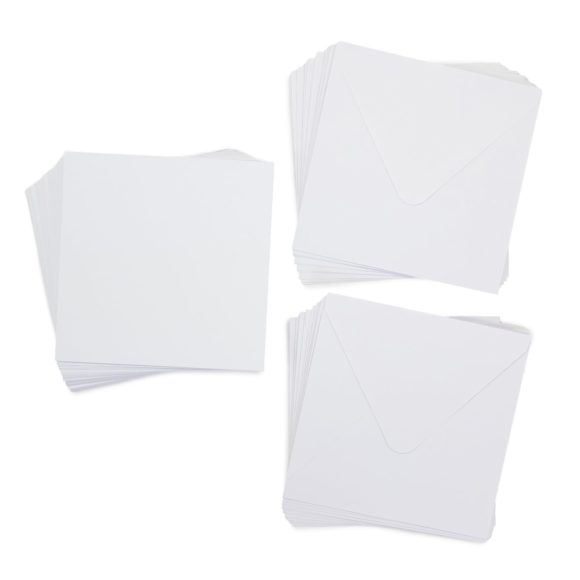 Crafter's Companion - 7" x 7" White Card & Envelopes - Pack of 50 - Includes 25 White Card Blanks & 25 Matching Envelopes - Great for Variety of Occasions