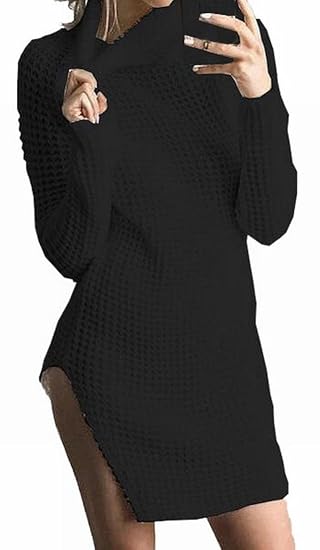 long sweater dress with side slits