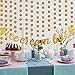 Gold Glittery Ice Cream Bar Banner and Gold Glittery Circle Dots Garland for Ice Cream Theme Party Birthday Wedding Party Decoration