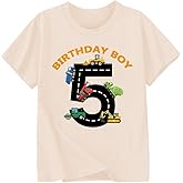 Goengmo 2-6 Years Birthday Boy Shirts Construction Excavator Cotton Short Sleeve T Shirt
