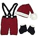 Jastore Infant Newborn Costume Photography Prop Santa Claus Crochet Knitted (Style 8)