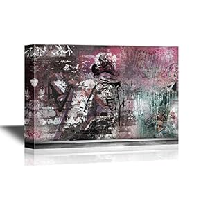 Canvas Wall Art - Abstract Kissing Art - Gallery Wrap Modern Home Art | Ready to Hang - 12x18 inches