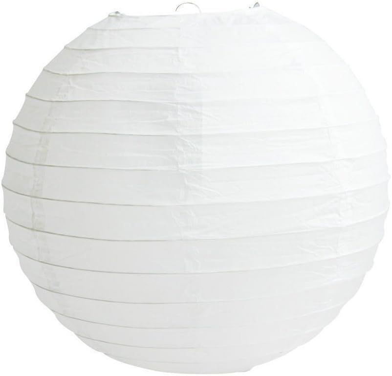 4"6"8"10"12"14"16"18 Round Paper Lanterns Lamp Wedding Birthday Party Decoration (White, 12"/30CM)