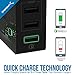 Sabrent Quick Charge 3.0 [UL Certified] 30W 3-Port Wall USB Rapid Charger. Smart USB Charger with Auto Detect Technology [Black] (AX-QCS3)