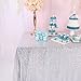 Trlyc 60 Inch by 120 Inch Silver Sequin Rectangular Tablecloth