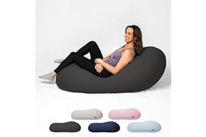 MOONPOD The Moon Pod Bean Bag Chair - Large, Modern Beanbag for Adults, Kids and Teens. Washable Stretch Cover Filled with Thousands of High Density Micro-Beads (Charcoal).