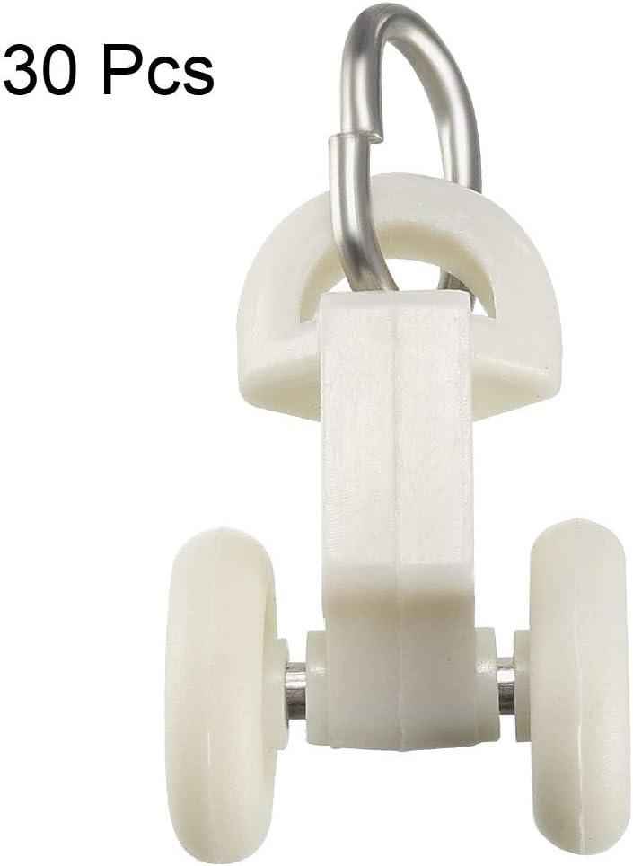 Sourcingmap Curtain Track Rollers Plastic Twin Wheel Carriers Drapery