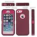 iPhone 5S Case,iPhone SE Case,Fogeek Heavy Duty PC and TPU Combo Protective Defender Body Armor Case for iPhone 5S,iPhone SE and iPhone 5 with Finger Print Function(Wine Red/Rose)