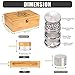 ASETH Large Bamboo Stash Box - Smell Proof/Combo/Lockable/Removable Dividers - Large Storage for All Accessories/Includes Grinder/Rolling Tray + 2 Stash Jars -Gift Set/Geometric Design