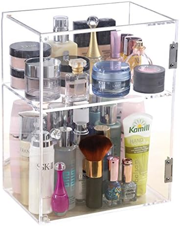 XL Two Large Makeup Organizers Transparent Acrylic Cosmetic Skin Care Cream Mask Housed One Storage Cabinet Combination XFL312
