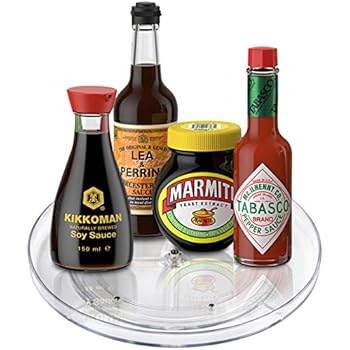 Lazy Susan Turntable Food Storage Container for Cabinets, Pantry, Refrigerator, Countertops, BPA Free - Spinning Organ-izer Rack for Spices, Condiments, Baking Supplies - 9