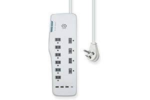 OSKOS Surge Protector Power Strip, 10 Outlets, Four USB 3.4A Ports (3A+1C), 6FT Extension Cord, 3540 Joules, 15A/1800W,Wall Mountable, UL Listed