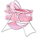 Dream On Me Karley Bassinet in Rose, Lightweight Portable Baby Bassinet, Quick Fold and Easy to Carry, Adjustable Double Canopy, Indoor and Outdoor Bassinet with Large Storage Basket.