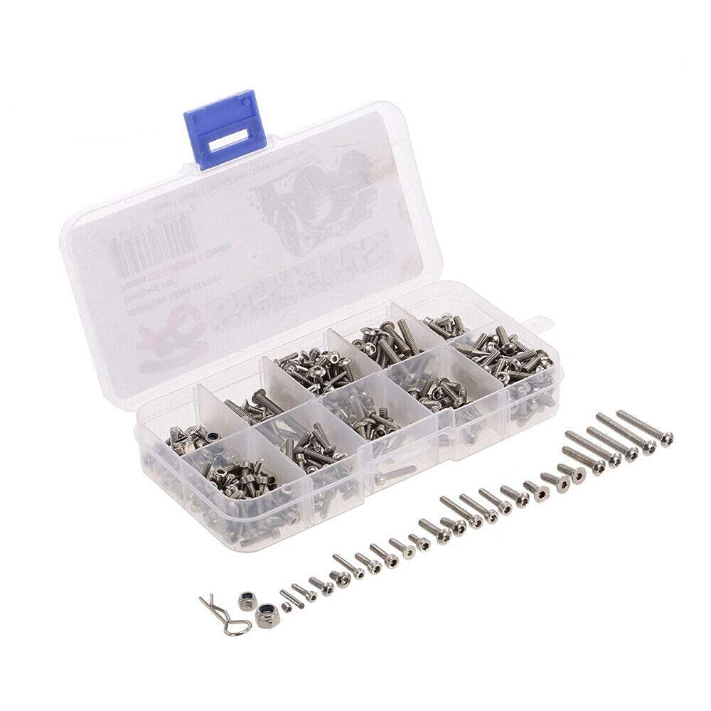 205 PCS RC Screws Set Stainless Steel Hexagon Screw Assortment Kit for Thread Repair Insert Tool for Truck Car Boat Mobile