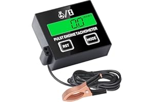 Small Engine Tachometer, Digital Tachometer Tach Gauge Reset Function Equipped with Clip, Inductive Hour Meter for 2 Stroke 4