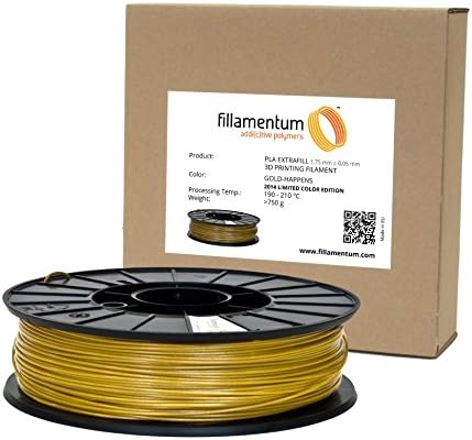 Fillamentum PLA Extrafill 3D Printer Filament Spool, Gold Happens