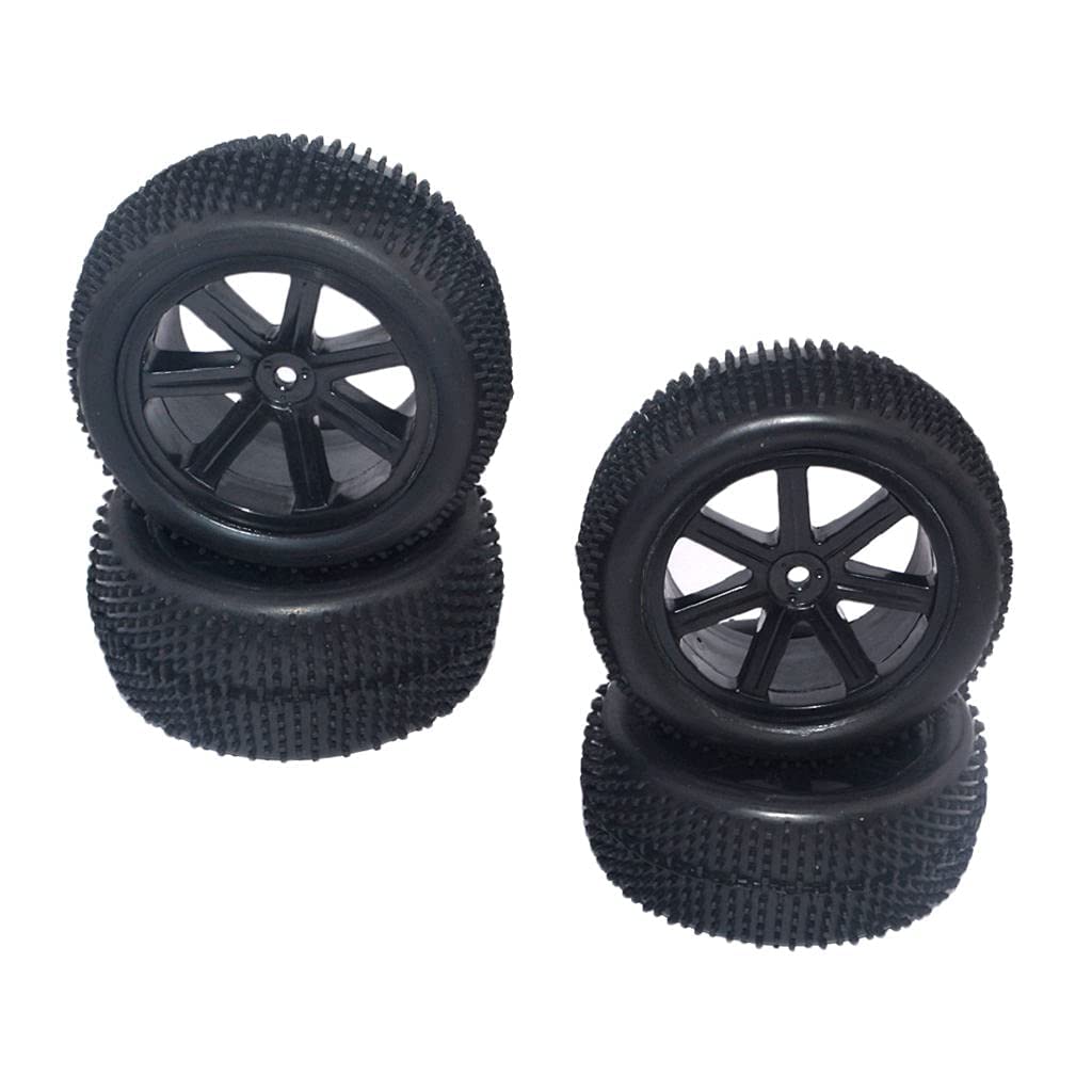 zalati RC Car Wheels 4pcs Rubber Tyres Pre-Glued with Hubs for 1/10 Scale RC Crawler Off-road Truck Car
