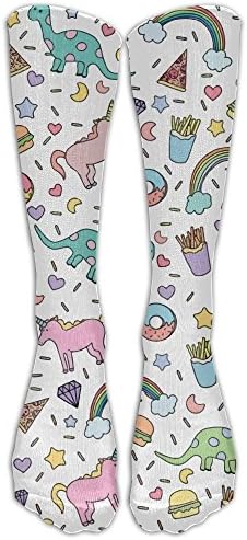 XHXmae Sweet Unicorn Donuts Pizza Rainbow Below High Socks Suits Women &amp; Men Athletic Sports Socks Stocking