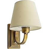 Lysed Wall Sconce Vintage Style Wall Light Fixture, Classic Wall Lamp for Indoor, Bedroom, Gold Iron Wall Lamp with Beige Fab