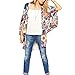 BOSSAND Women's Sheer Chiffon Blouse Loose Tops Kimono Floral Print Cardigan