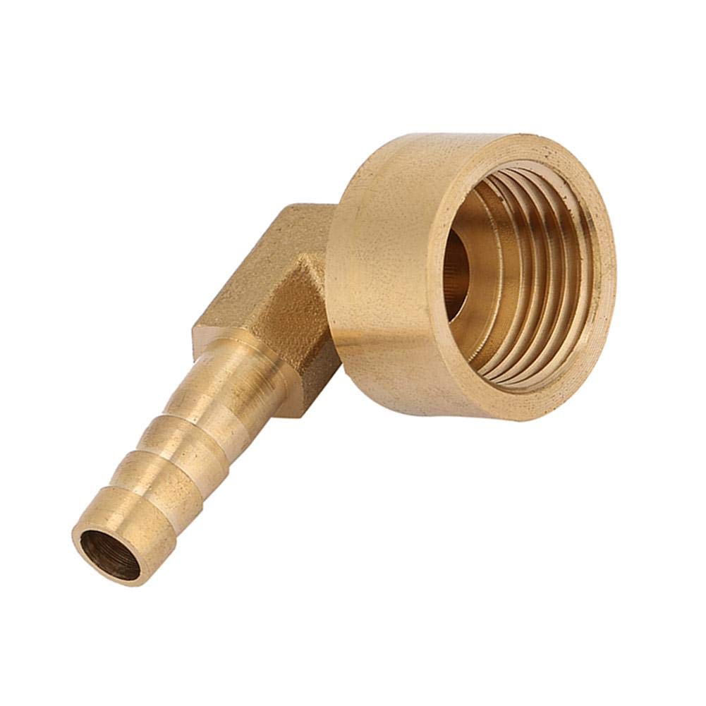 90 Degree Elbow Brass Barb Fitting Female Thread Brass Elbow Hose Barb Coupling Connector Joint Adapter Fitting G1/2 Air/Water/Fuel/Oil/Inert Gases(10mm)