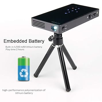 AMY Proyector 3D, Proyector De Bolsillo DLP con Bluetooth, Carga ...