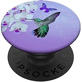Cell Phone Pop Up Holder Hummingbird Flower Butterfly Purple PopSockets Adhesive PopGrip