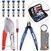 Swpeet 14Pcs Cable Crimper Wire Strippers Tool Kit, Cable Stripper and Cable Crimper with 10Pcs Compression Connectors for Wire Strippers Connector Coaxial RG59 RG6F BNC RCA Crimper Cable Strippers