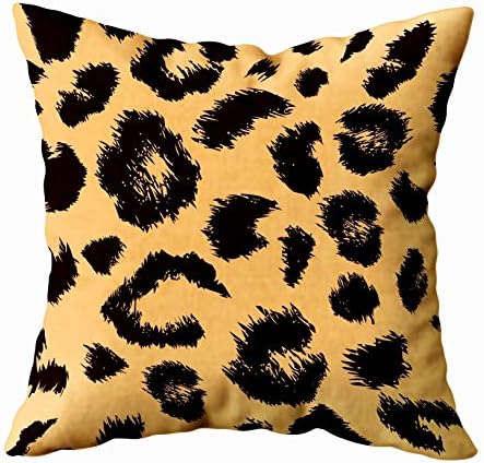 Shorping Fun Pillow Cases, Zippered Covers Pillowcases 18X18Inch Throw Pillow Covers Leopard Skin Repeat Pattern for Home Sofa Bedding