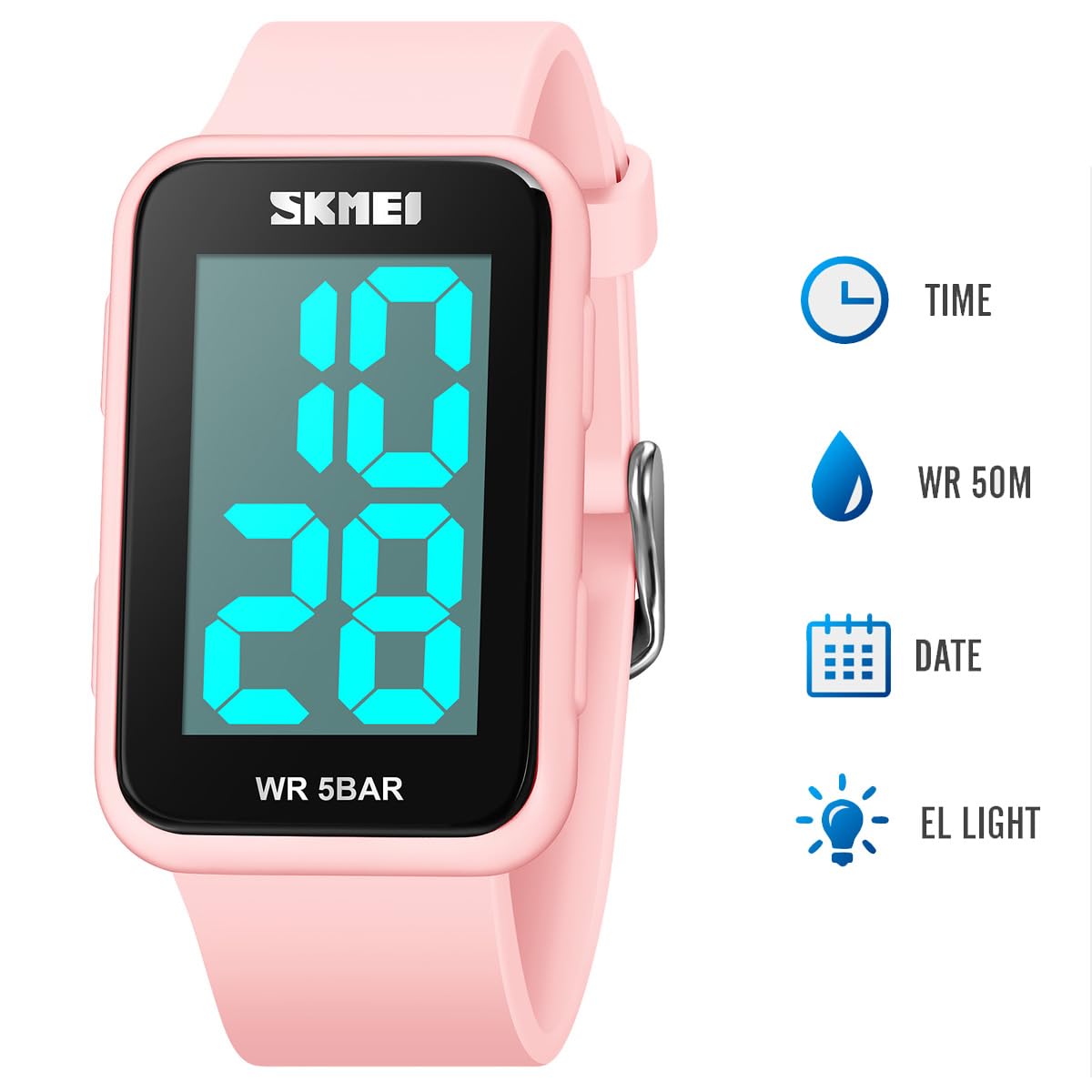 Extra Large Numbers Black Watch for Men, Waterproof Mens Digital Watch Womens Men's Wrist Watches for Elderly Men Women
