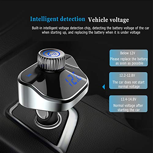 TCPF Bluetooth am FM Transmitter Receiver for Cell Phone, Wireless Aux Car Mp3 Player, Universal car Charging Adapter with Dual USB,Hands Free Calling for All Smartphones