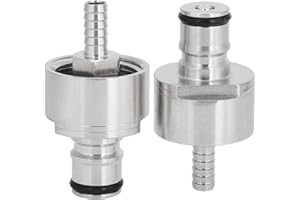 Luqeeg Food Grade Stainless Steel Carbonation Cap with 5/16in Barb, Ball Lock Type, 2pcs, for Making Beer, Easy Connection Wi