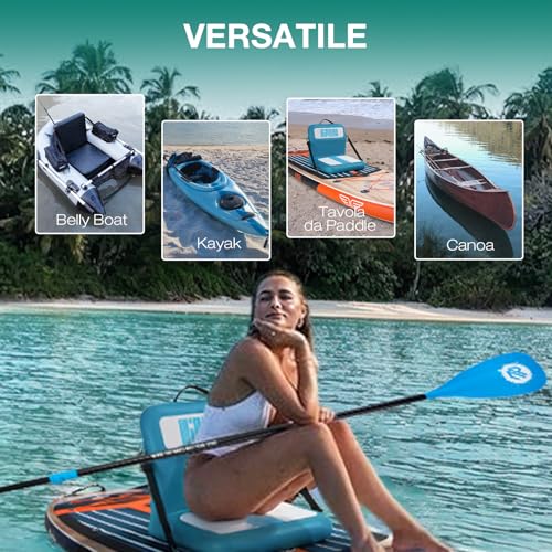Niphean Inflatable SUP Seat with Back Support, Sturdy Sup Seat for Inflatable Boats, Canoeing, Boating, Kayaking, Adults and Children, No Straps Needed, Simple Comfortable