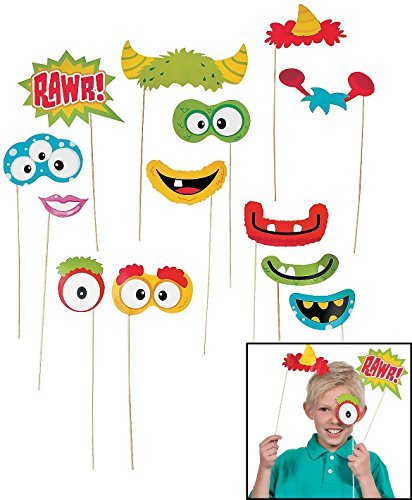 UPC 889070151795, Fun Monster Photo Stick Props (12 Pack) 1 1/2&quot; - 8 1/2&quot; X 2&quot; - 4 1/4&quot;. Paper.