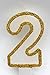 Wasiwax Number (2) Birthday Candle - Gold Glitter -Browse Our Store and Choose Other Numbers